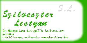 szilveszter lestyan business card